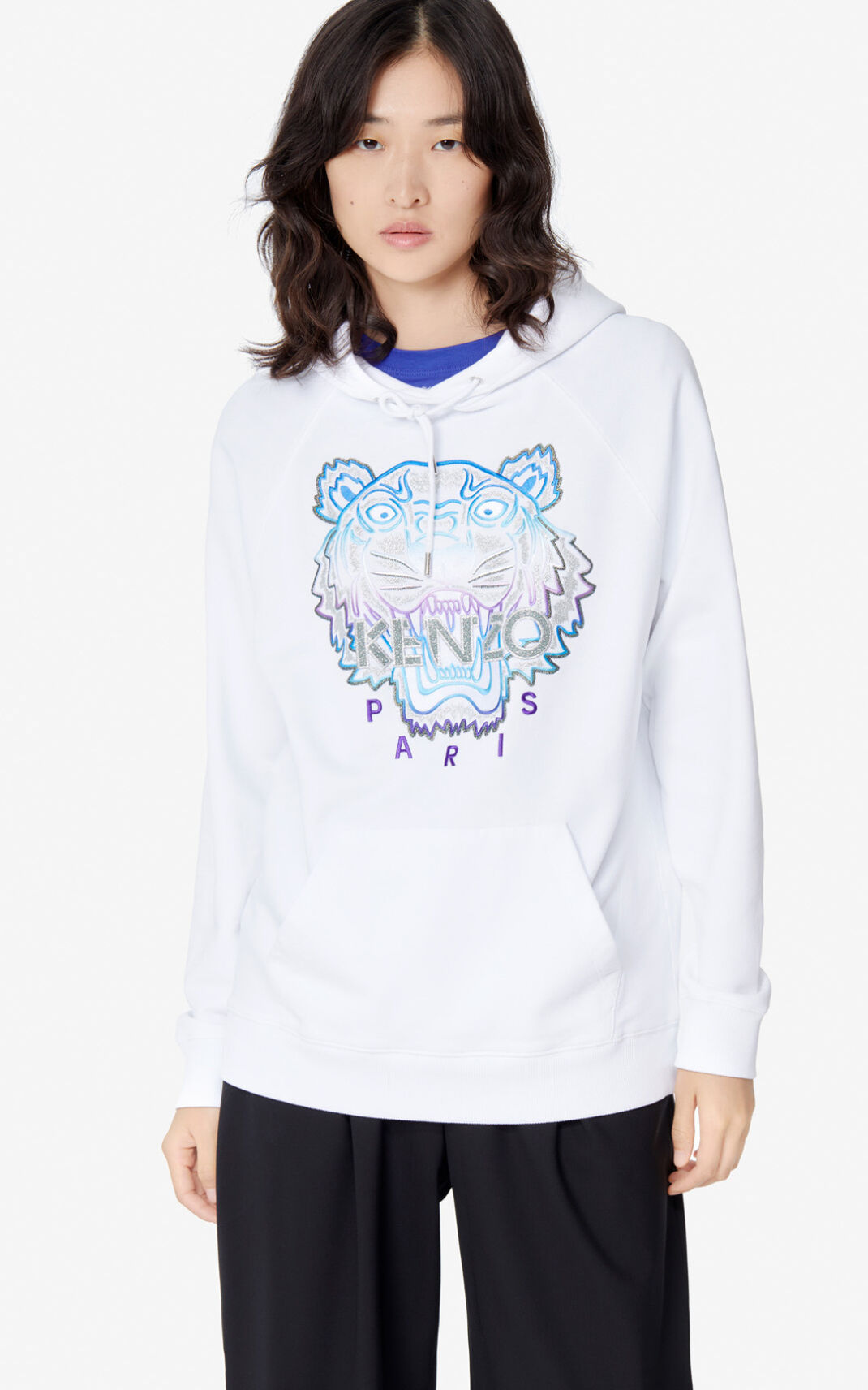 Sudaderas Con Capucha Kenzo Hooded Tiger Mujer Blancas - SKU.2288616